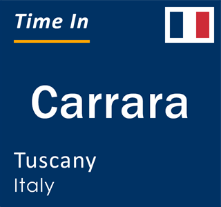 Current time in Carrara, Tuscany, Italy