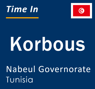 Current local time in Korbous, Nabeul Governorate, Tunisia