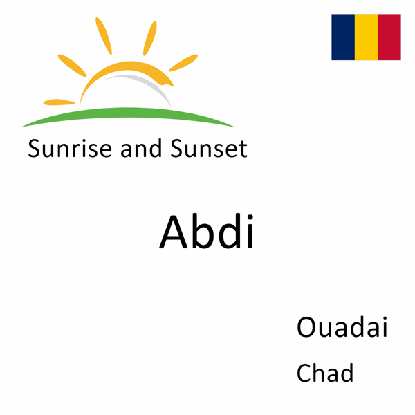 Sunrise and sunset times for Abdi, Ouadai, Chad