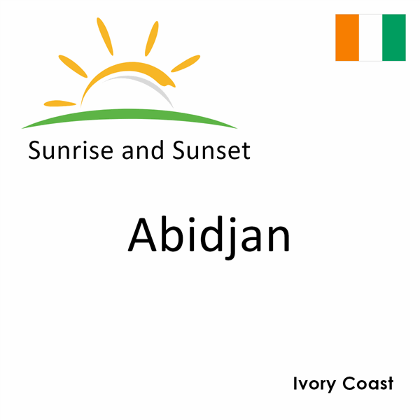 Sunrise and sunset times for Abidjan, Ivory Coast