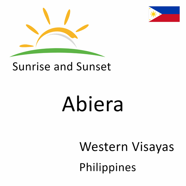 Sunrise and sunset times for Abiera, Western Visayas, Philippines