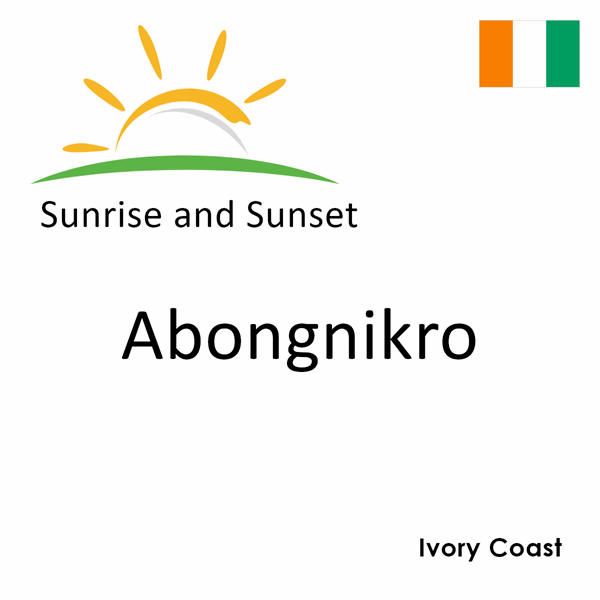 Sunrise and sunset times for Abongnikro, Ivory Coast