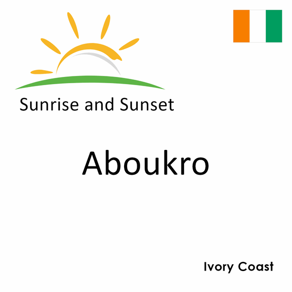 Sunrise and sunset times for Aboukro, Ivory Coast