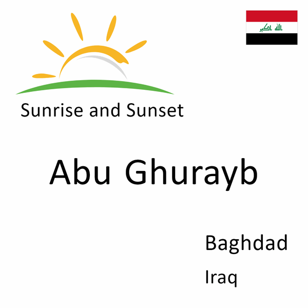 Sunrise and sunset times for Abu Ghurayb, Baghdad, Iraq