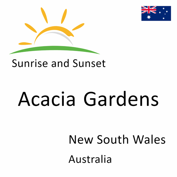 Sunrise and sunset times for Acacia Gardens, New South Wales, Australia