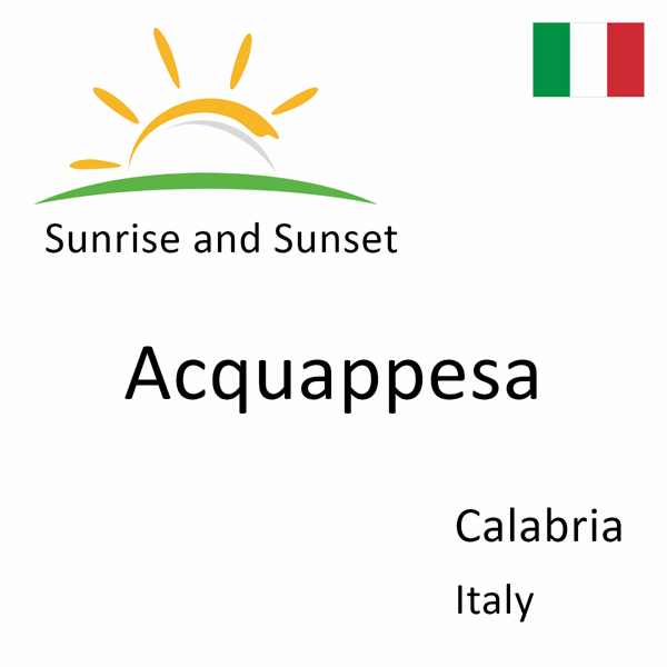 Sunrise and sunset times for Acquappesa, Calabria, Italy