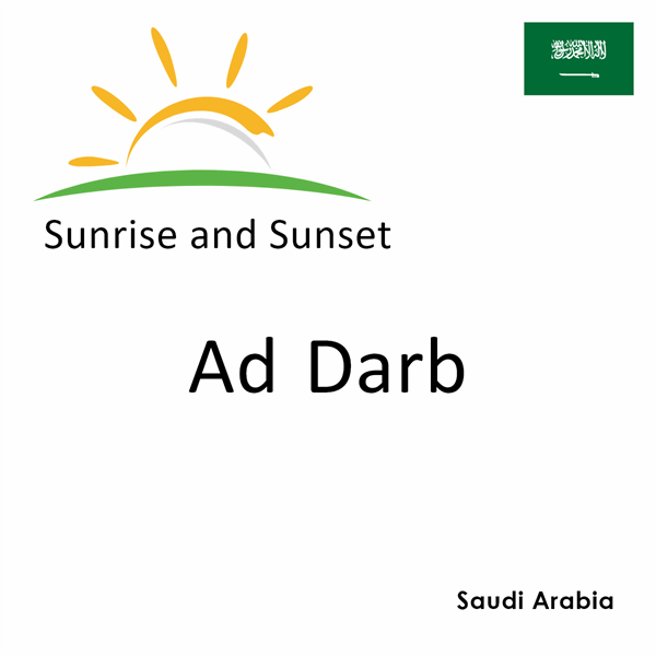 Sunrise and sunset times for Ad Darb, Saudi Arabia