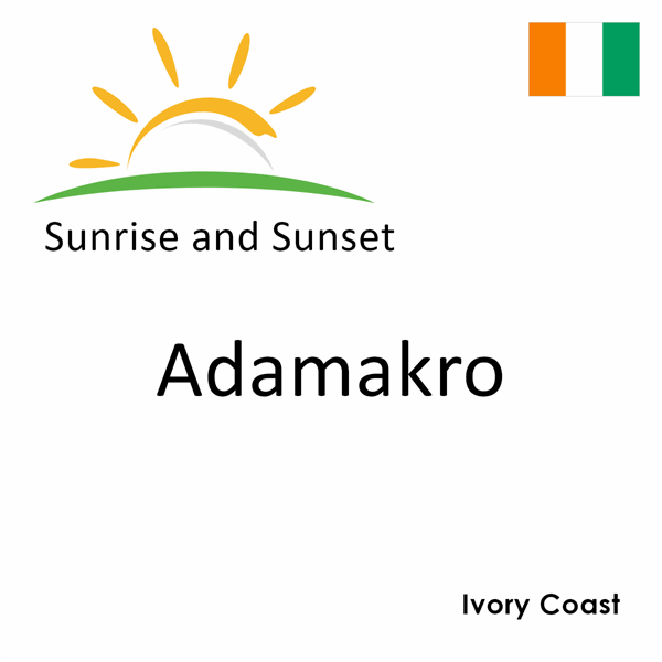 Sunrise and sunset times for Adamakro, Ivory Coast