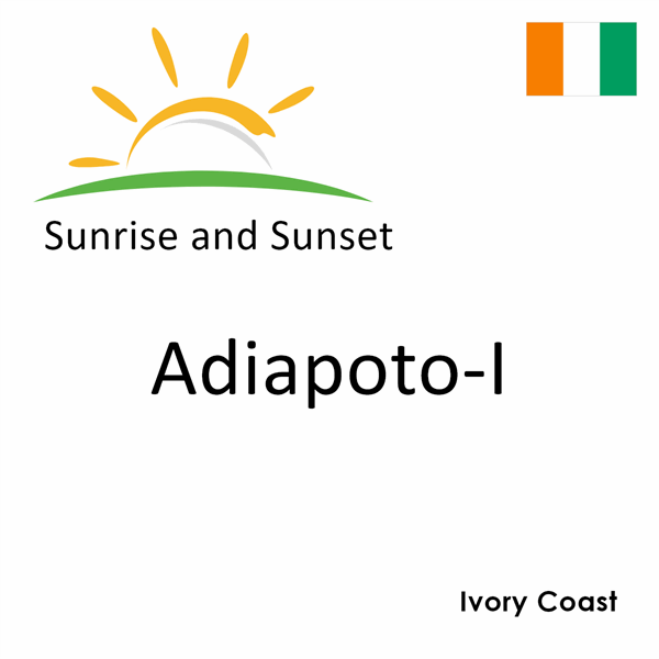 Sunrise and sunset times for Adiapoto-I, Ivory Coast