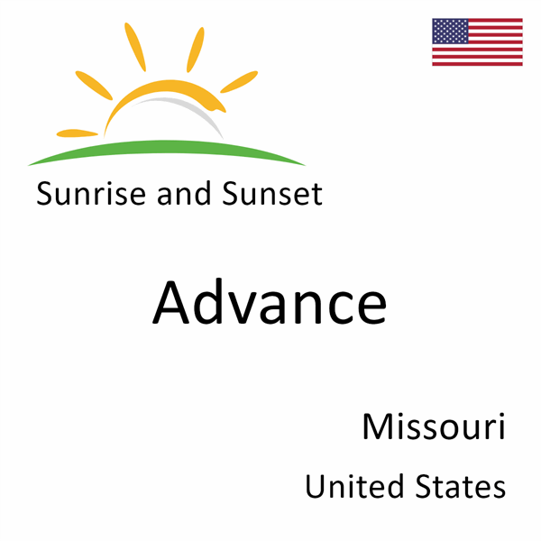 Sunrise and sunset times for Advance, Missouri, United States