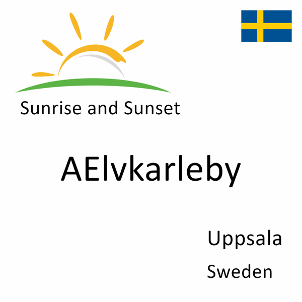 Sunrise and sunset times for AElvkarleby, Uppsala, Sweden