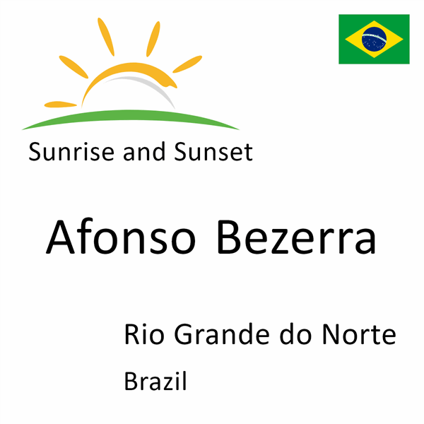 Sunrise and sunset times for Afonso Bezerra, Rio Grande do Norte, Brazil
