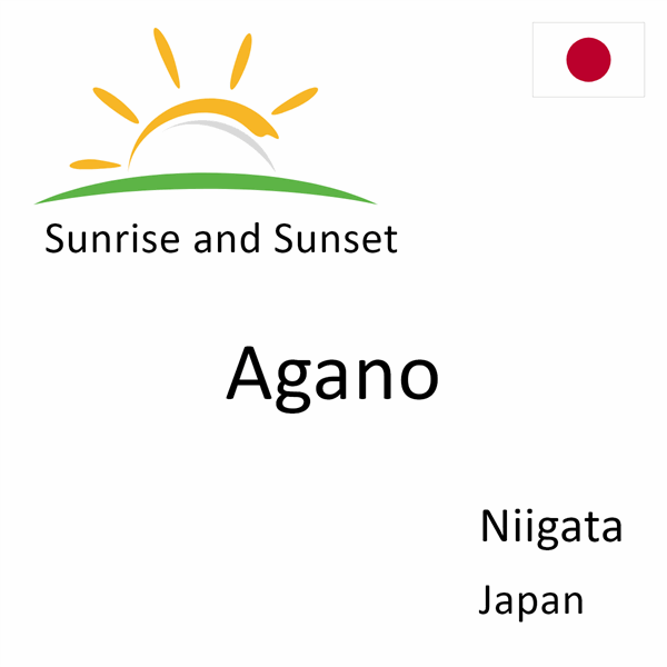 Sunrise and sunset times for Agano, Niigata, Japan
