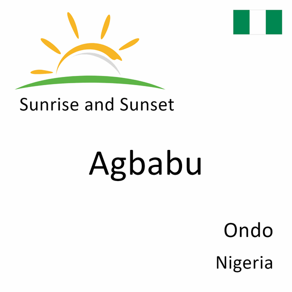 Sunrise and sunset times for Agbabu, Ondo, Nigeria