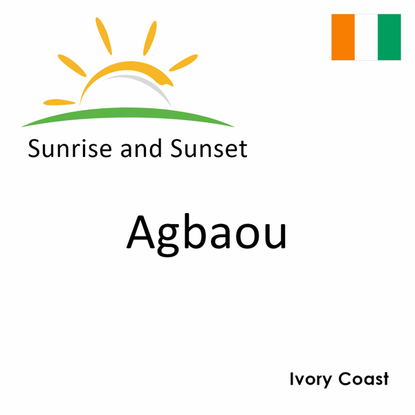 Sunrise and sunset times for Agbaou, Ivory Coast