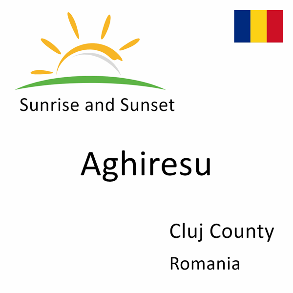 Sunrise and sunset times for Aghiresu, Cluj County, Romania