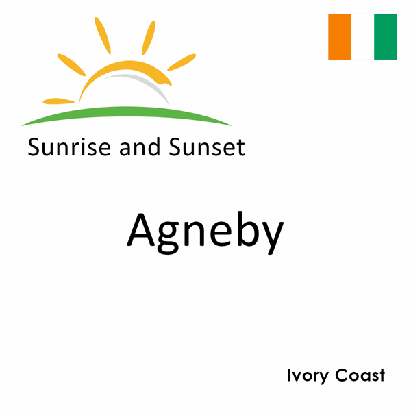 Sunrise and sunset times for Agneby, Ivory Coast