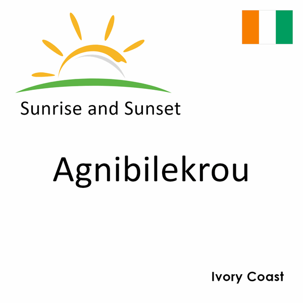 Sunrise and sunset times for Agnibilekrou, Ivory Coast