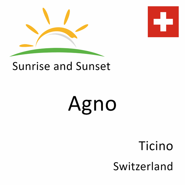 Sunrise and sunset times for Agno, Ticino, Switzerland