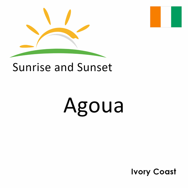 Sunrise and sunset times for Agoua, Ivory Coast