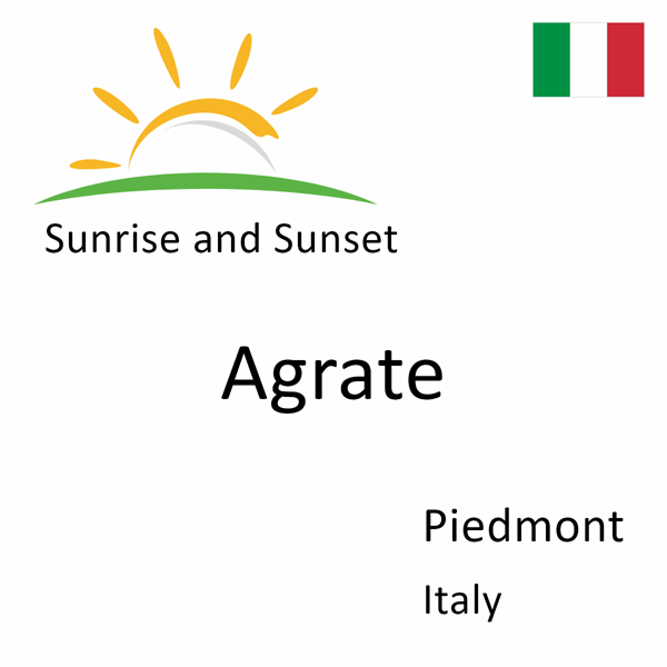 Sunrise and sunset times for Agrate, Piedmont, Italy