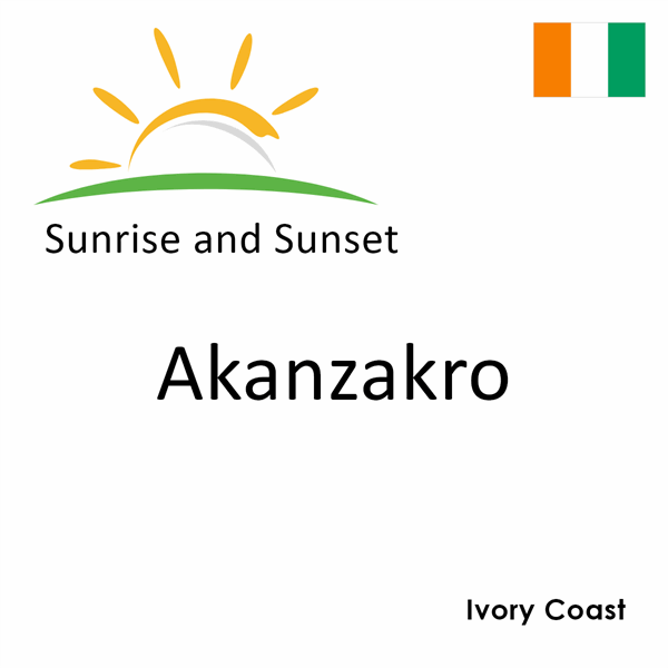 Sunrise and sunset times for Akanzakro, Ivory Coast