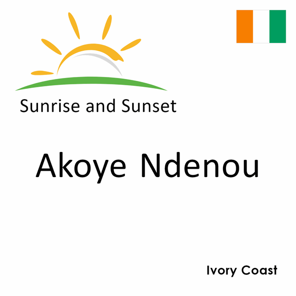 Sunrise and sunset times for Akoye Ndenou, Ivory Coast