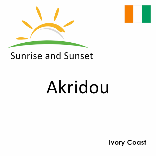 Sunrise and sunset times for Akridou, Ivory Coast