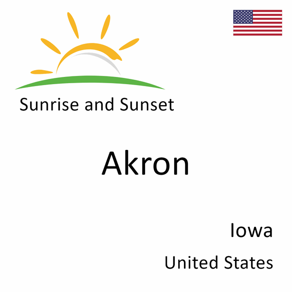 Sunrise and sunset times for Akron, Iowa, United States