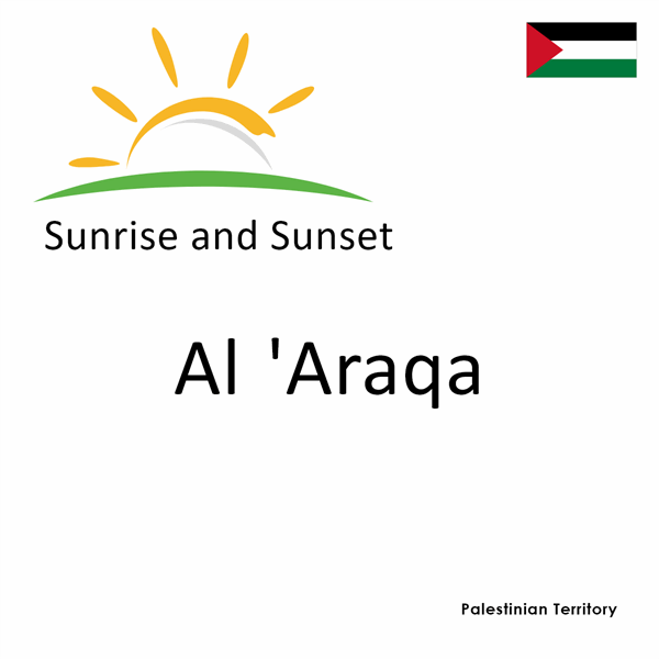 Sunrise and sunset times for Al 'Araqa, Palestinian Territory