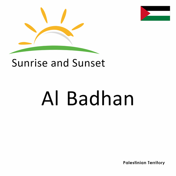 Sunrise and sunset times for Al Badhan, Palestinian Territory