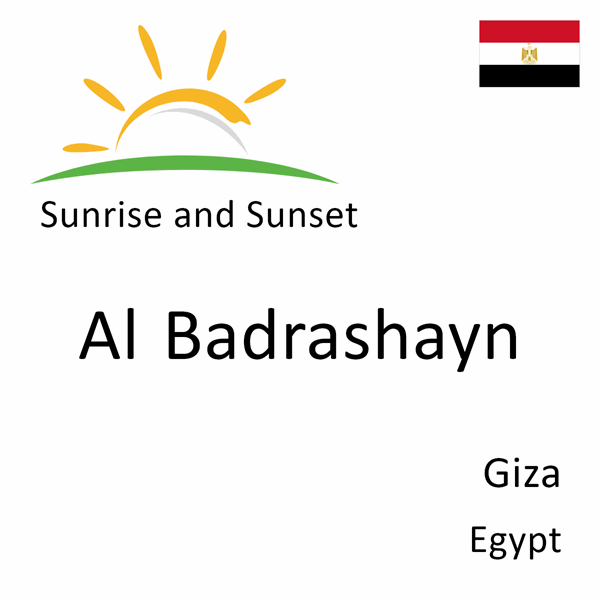 Sunrise and sunset times for Al Badrashayn, Giza, Egypt