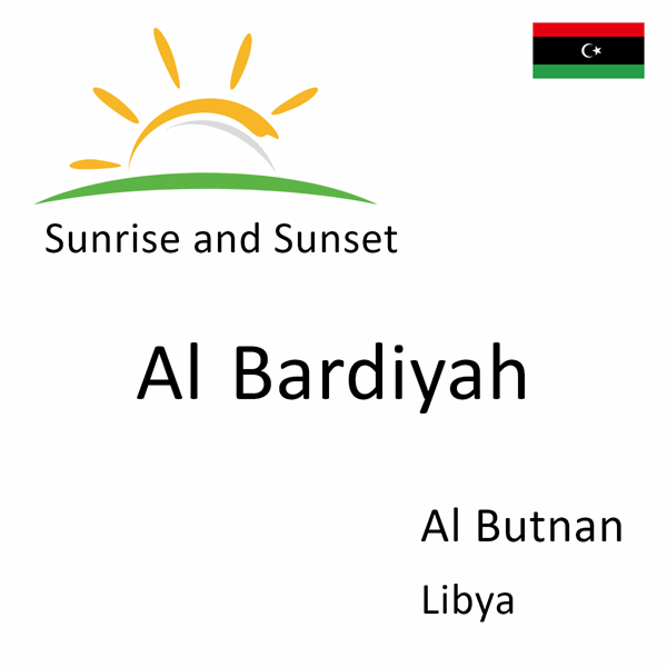 Sunrise and sunset times for Al Bardiyah, Al Butnan, Libya