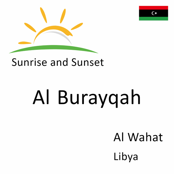 Sunrise and sunset times for Al Burayqah, Al Wahat, Libya