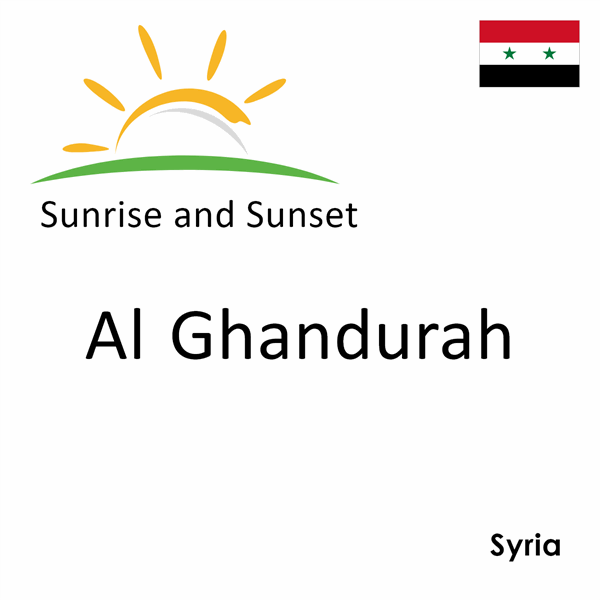 Sunrise and sunset times for Al Ghandurah, Syria