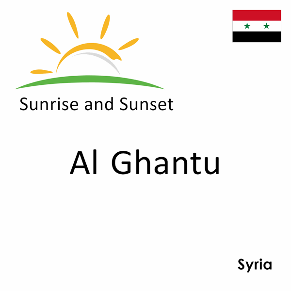 Sunrise and sunset times for Al Ghantu, Syria