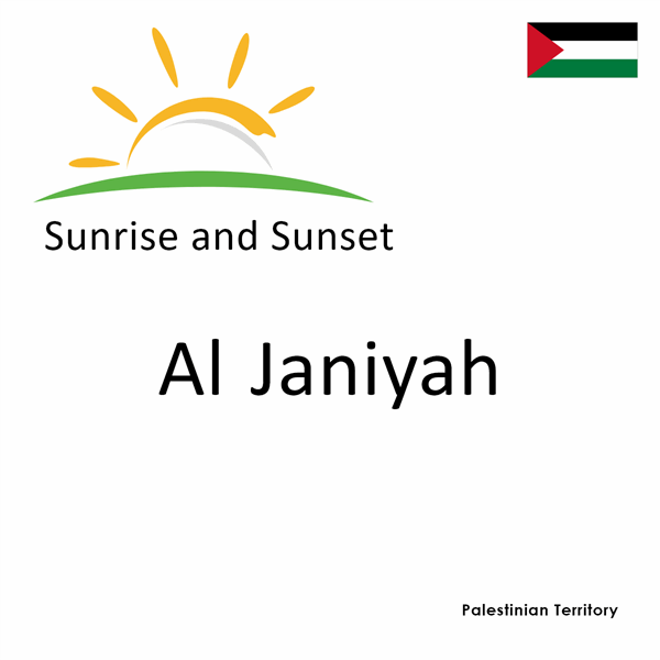 Sunrise and sunset times for Al Janiyah, Palestinian Territory