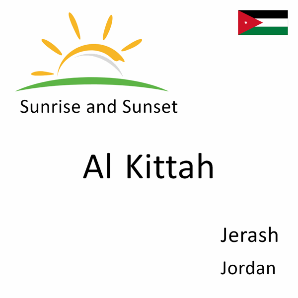 Sunrise and sunset times for Al Kittah, Jerash, Jordan