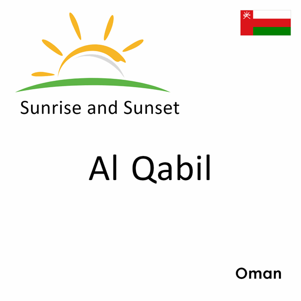 Sunrise and sunset times for Al Qabil, Oman