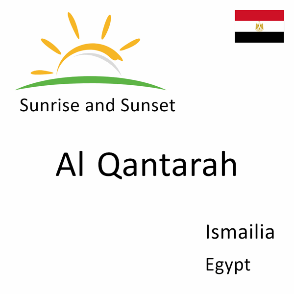 Sunrise and sunset times for Al Qantarah, Ismailia, Egypt