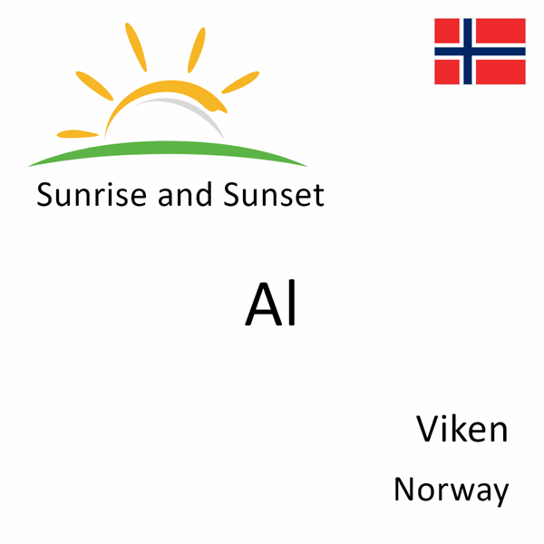 Sunrise and sunset times for Al, Viken, Norway