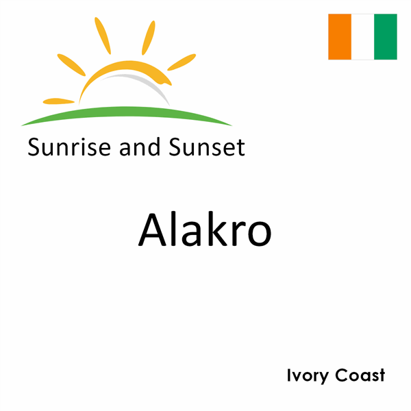 Sunrise and sunset times for Alakro, Ivory Coast