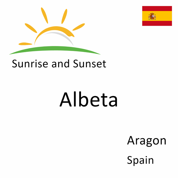 Sunrise and sunset times for Albeta, Aragon, Spain