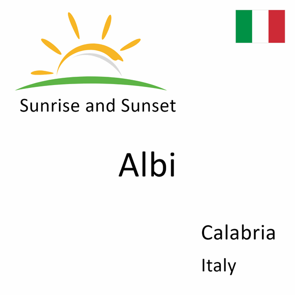 Sunrise and sunset times for Albi, Calabria, Italy