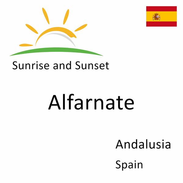 Sunrise and sunset times for Alfarnate, Andalusia, Spain