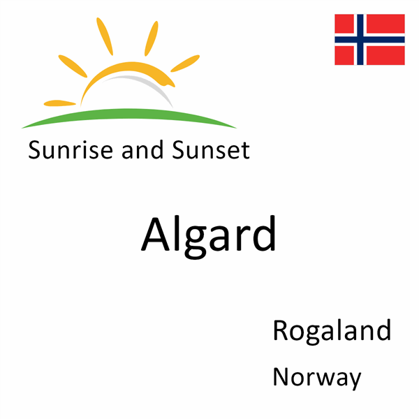 Sunrise and sunset times for Algard, Rogaland, Norway