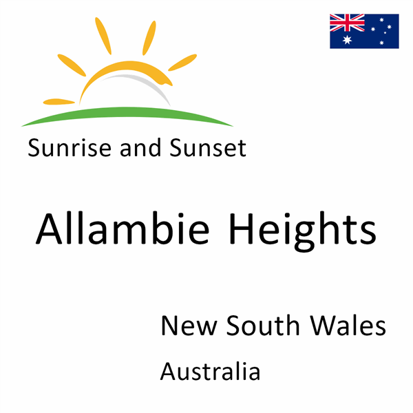 Sunrise and sunset times for Allambie Heights, New South Wales, Australia