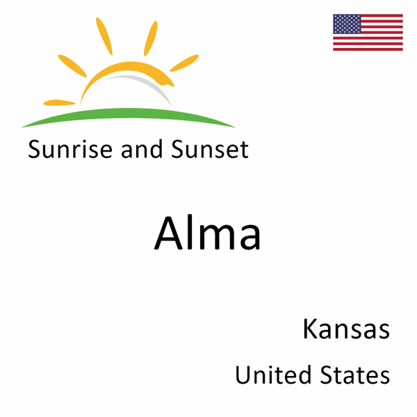 Sunrise and sunset times for Alma, Kansas, United States