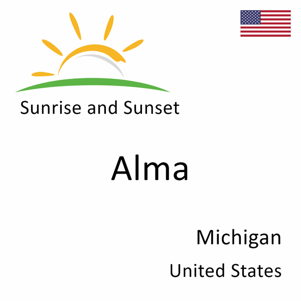 Sunrise and sunset times for Alma, Michigan, United States