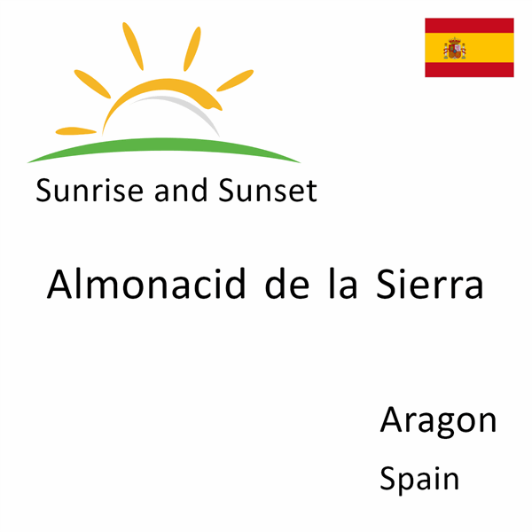 Sunrise and sunset times for Almonacid de la Sierra, Aragon, Spain